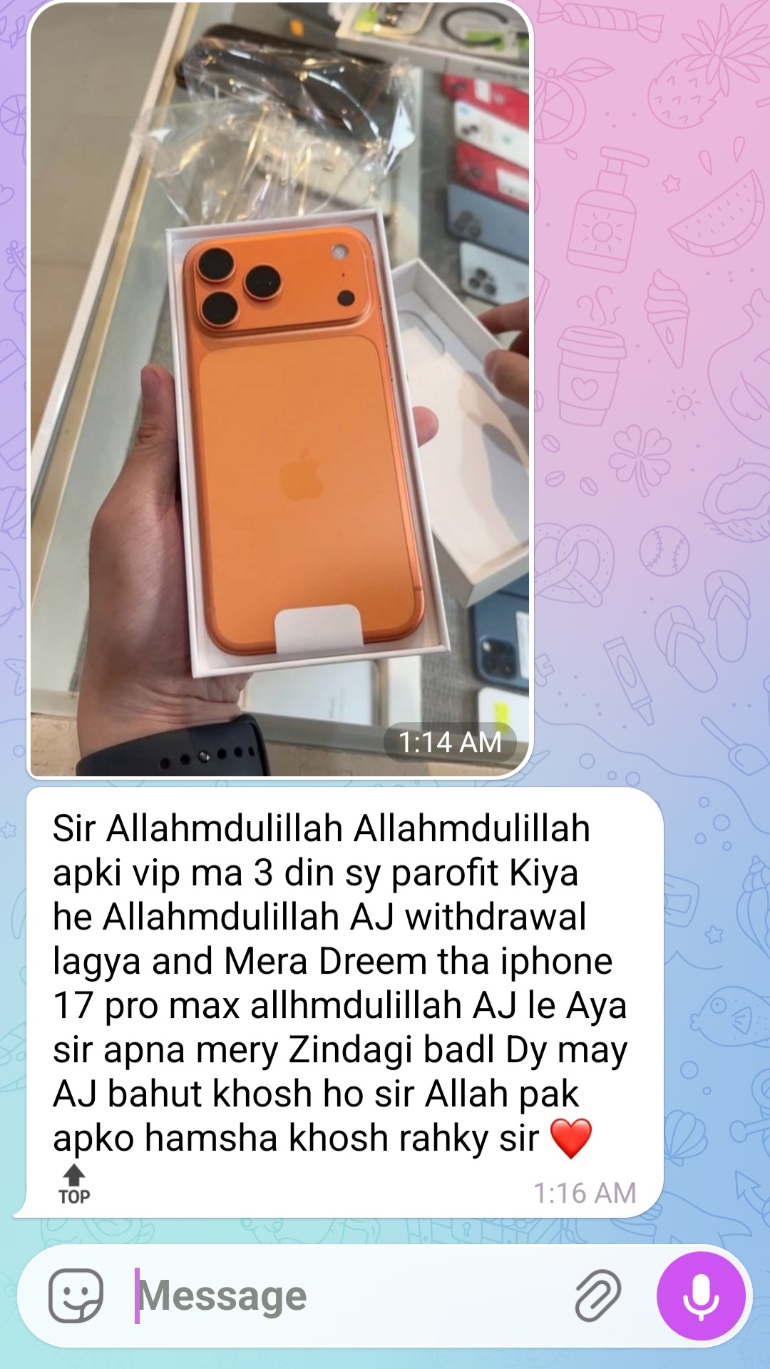 Verified client feedback 4 for Pro Traders School